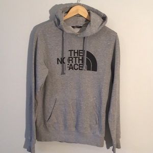 The North Face Light Gray Hoodie with Front Pouch Pocket Mens size Small